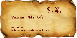 Vainer Máté névjegykártya